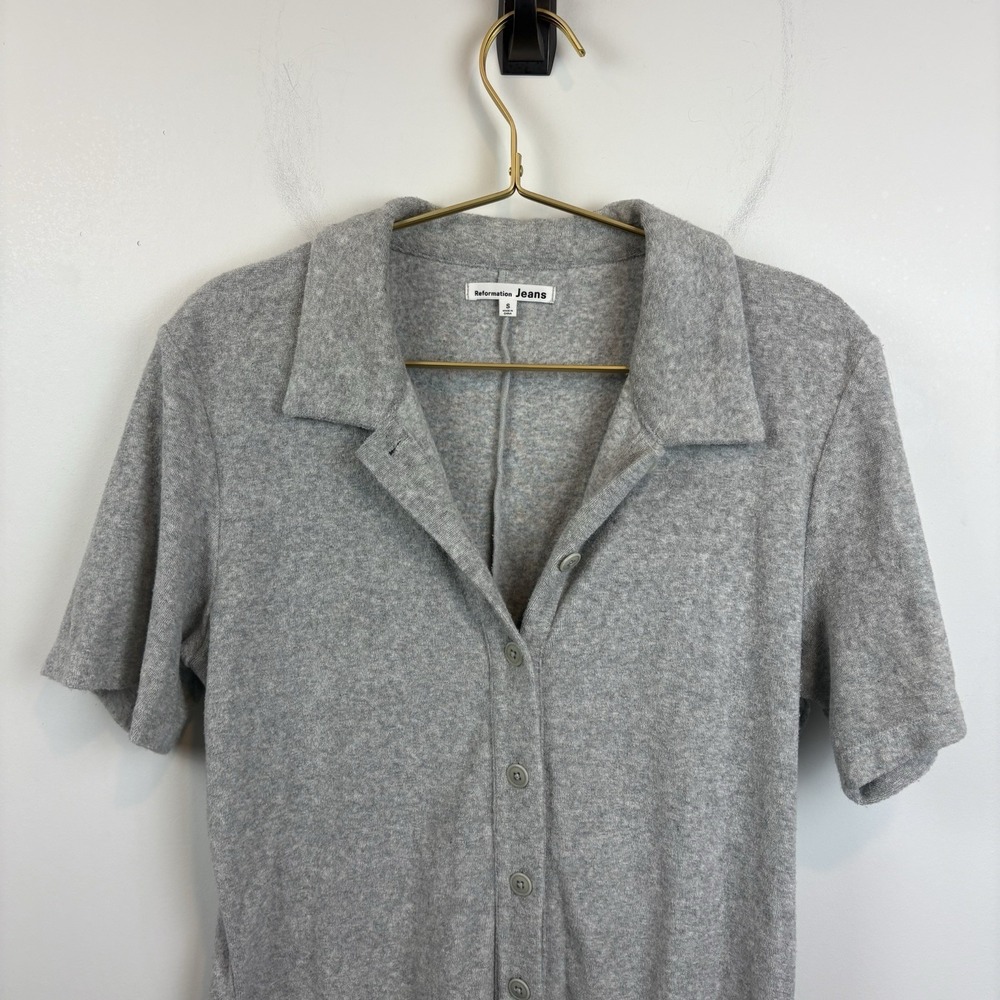 Reformation Terry Cloth Romper Beach No belt Gray Size Small‎ - Picture 3 of 6